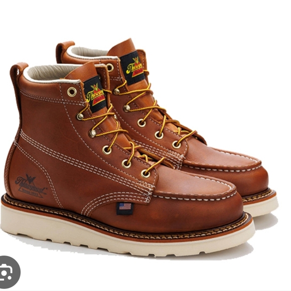 Thorogood Men's MAXWear Brown Crazy Horse Wedge Moc Toe Lace Up Work Boot S 10.5 - Picture 1 of 16